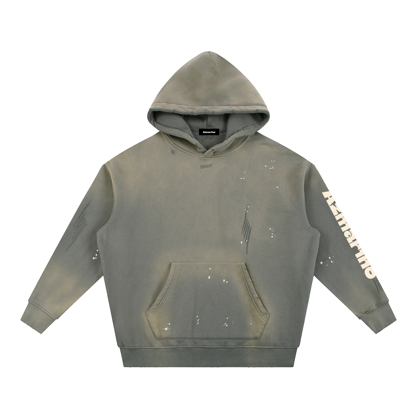 Washed Azmarino FREEDOM Hoodie - Medium Grey