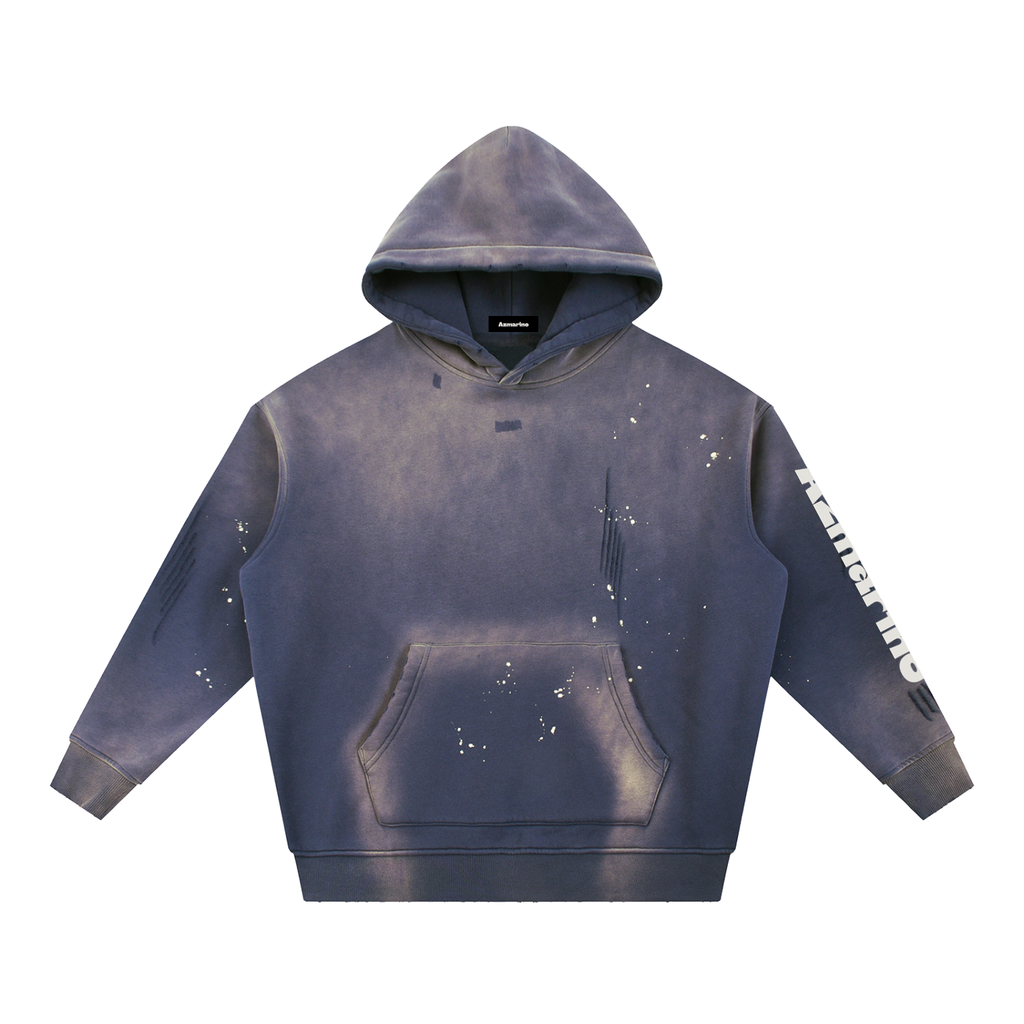 Washed Azmarino FREEDOM Hoodie - Navy Blue