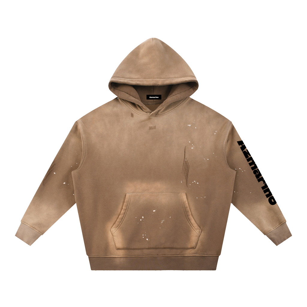 Washed Azmarino FREEDOM Hoodie - Brown