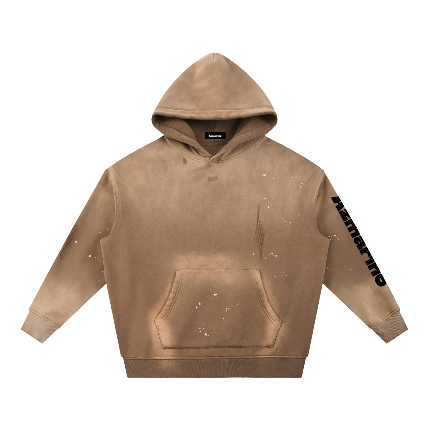 Washed Azmarino FREEDOM Hoodie - Brown