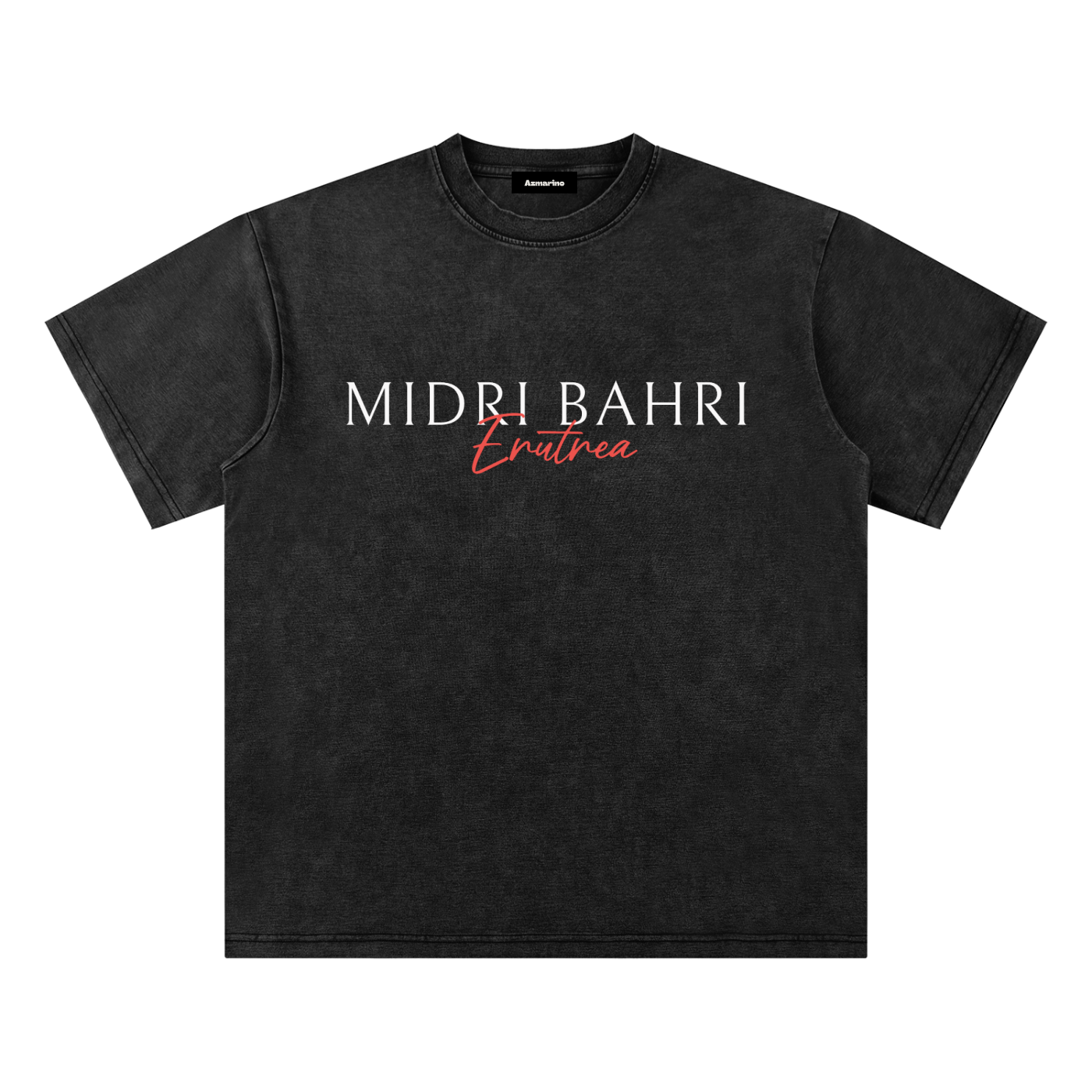 Washed T-Shirt Black- MIDRI BAHRI ( Land Of The Sea )