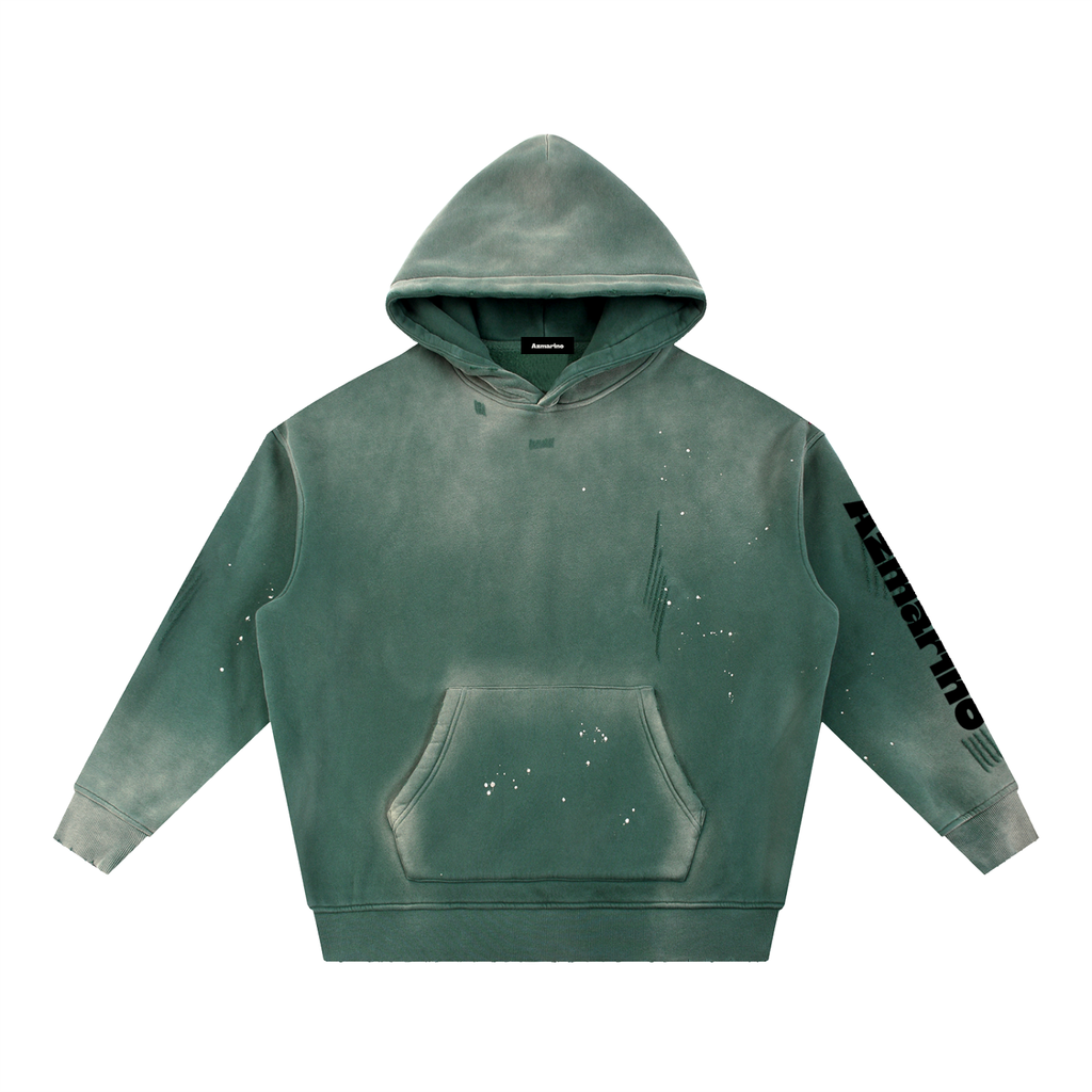 Washed Azmarino FREEDOM Hoodie - Retro Green